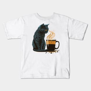 Coffee Cat Kids T-Shirt